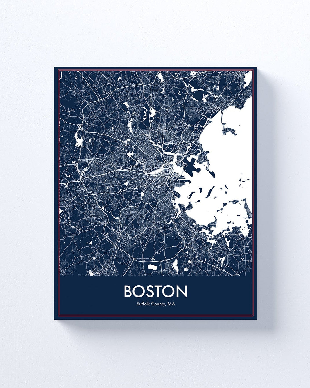 Modern Minimalist Boston, MA stylized Canvas or Poster print.