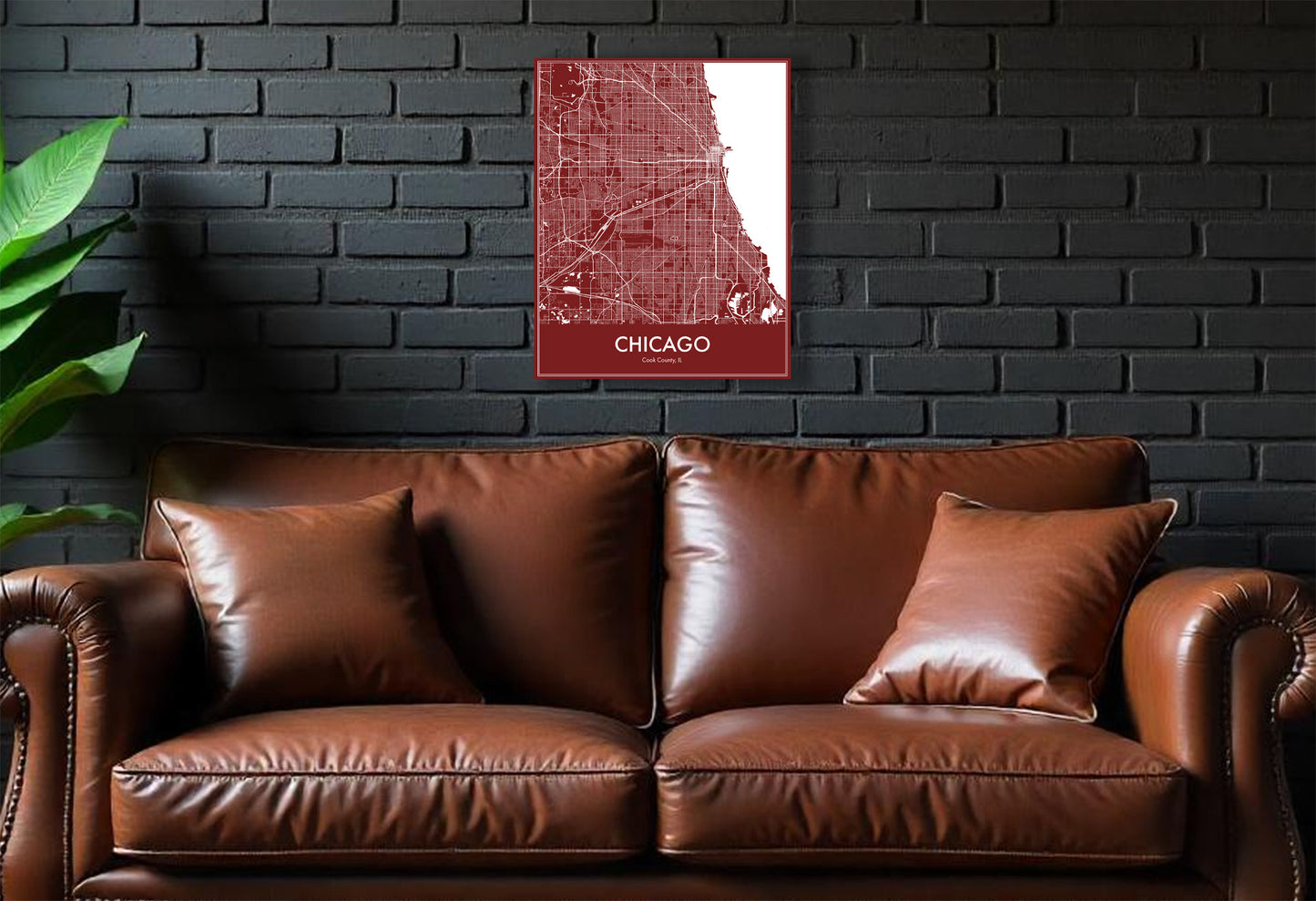 Modern Minimalist Chicago, Illinois stylized Canvas or Poster print. (Copy)