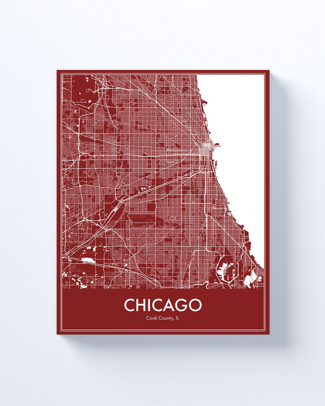 Map of Chicago on a white background