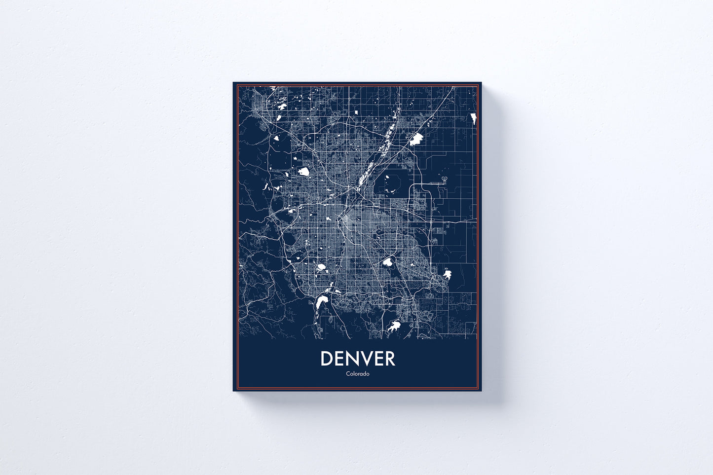 Modern Minimalist Denver, Colorado stylized Canvas or Poster print.