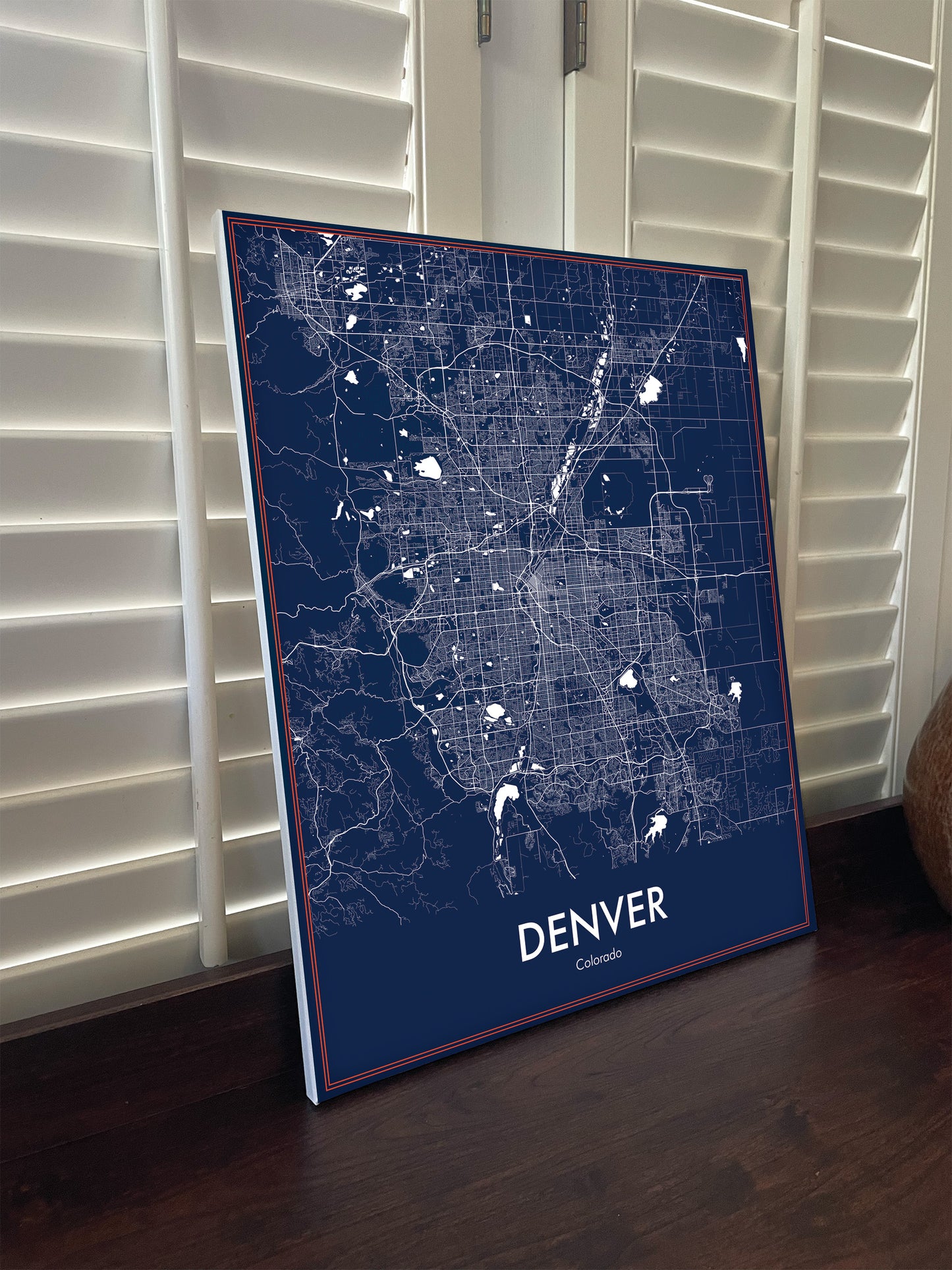 Modern Minimalist Denver, Colorado stylized Canvas or Poster print.