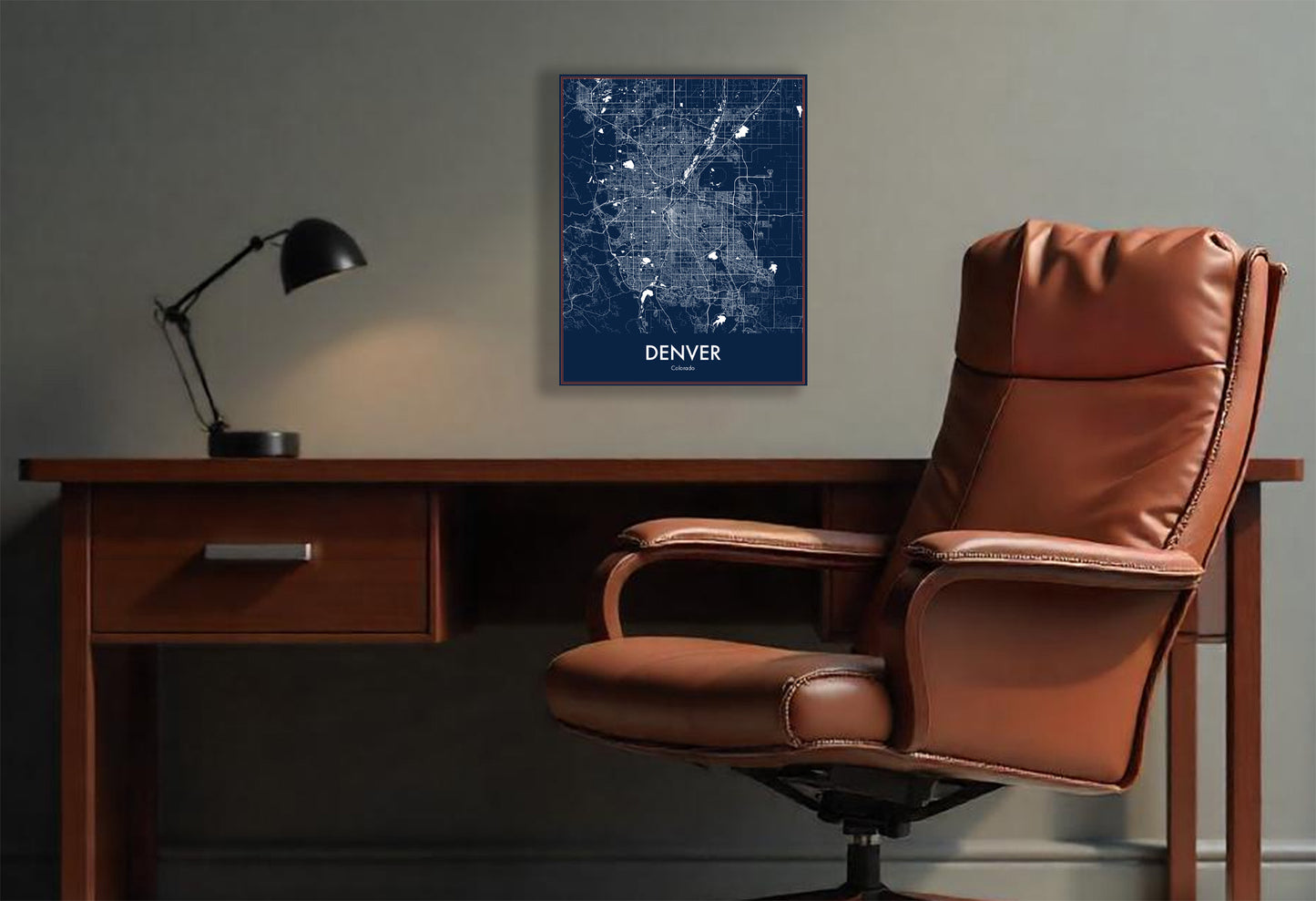 Modern Minimalist Denver, Colorado stylized Canvas or Poster print.