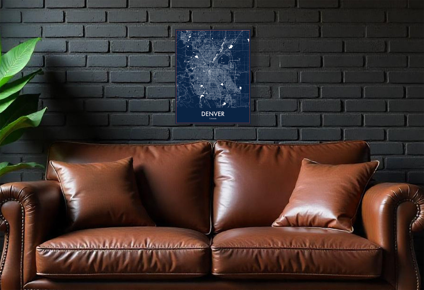 Modern Minimalist Denver, Colorado stylized Canvas or Poster print.