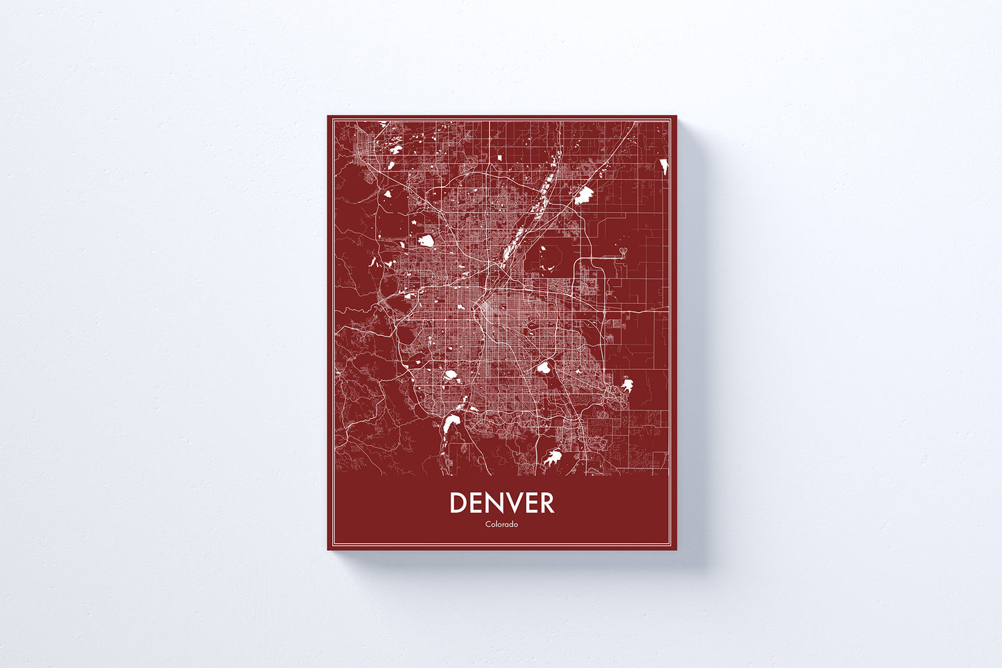 Modern Minimalist Denver, Colorado stylized Canvas or Poster print.