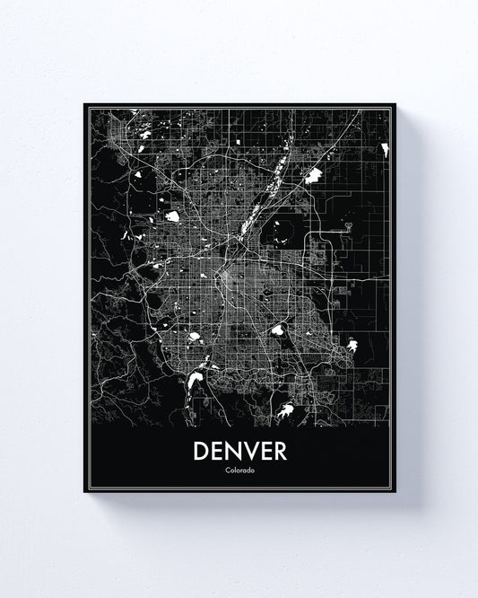 Modern Minimalist Denver, Colorado stylized Canvas or Poster print.