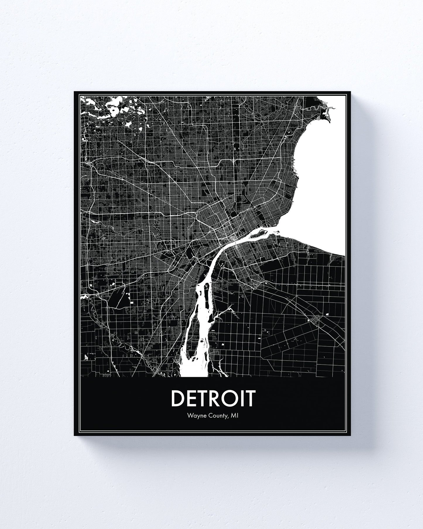 Modern Minimalist Detroit, Michigan stylized Canvas or Poster print.