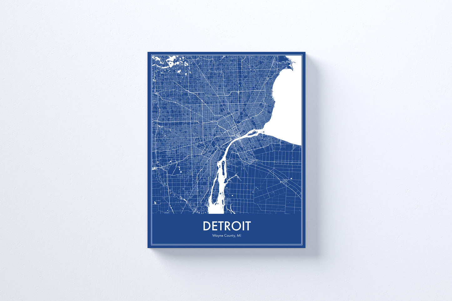 Modern Minimalist Detroit, Michigan stylized Canvas or Poster print.