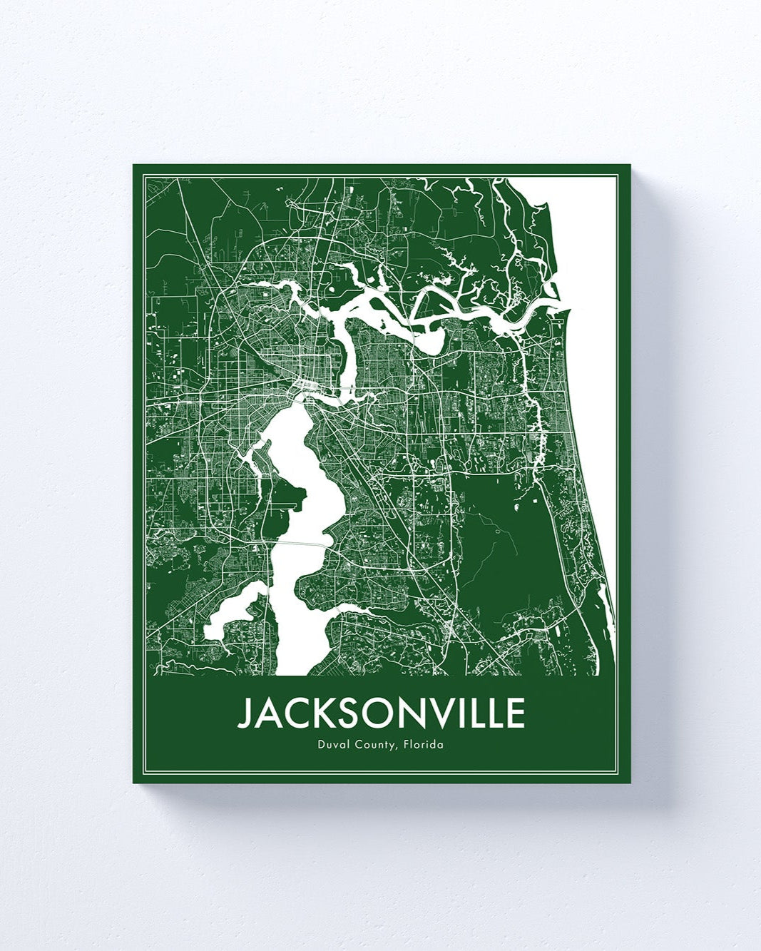 Modern Jacksonville, Florida stylized Canvas or Poster print.