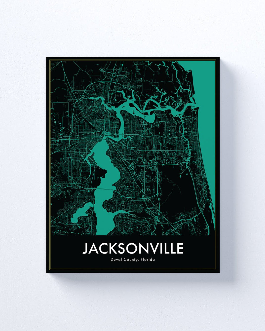 Modern Jacksonville, Florida stylized Canvas or Poster print.