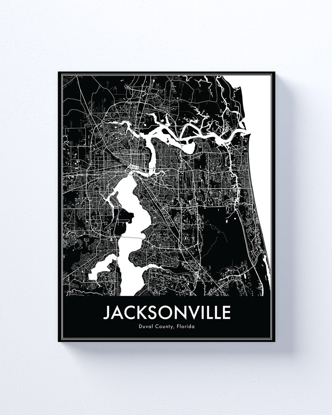 Modern Jacksonville, Florida stylized Canvas or Poster print.