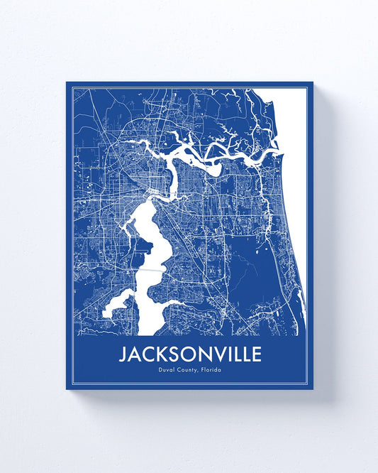 Modern Jacksonville, Florida stylized Canvas or Poster print.