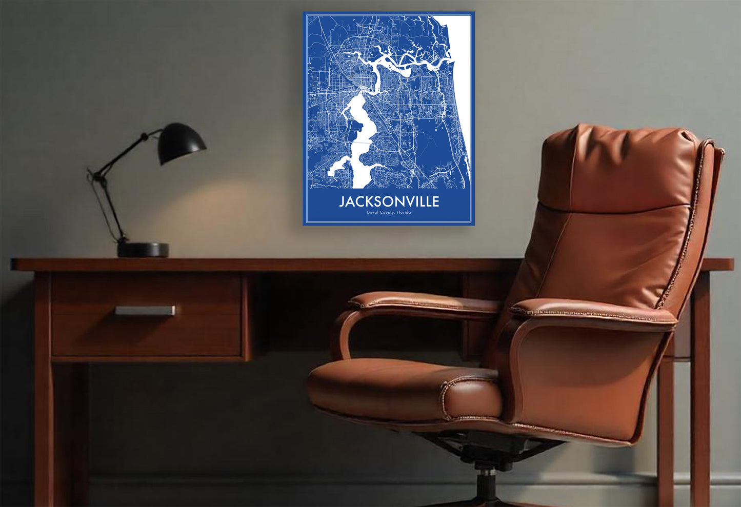 Modern Jacksonville, Florida stylized Canvas or Poster print.