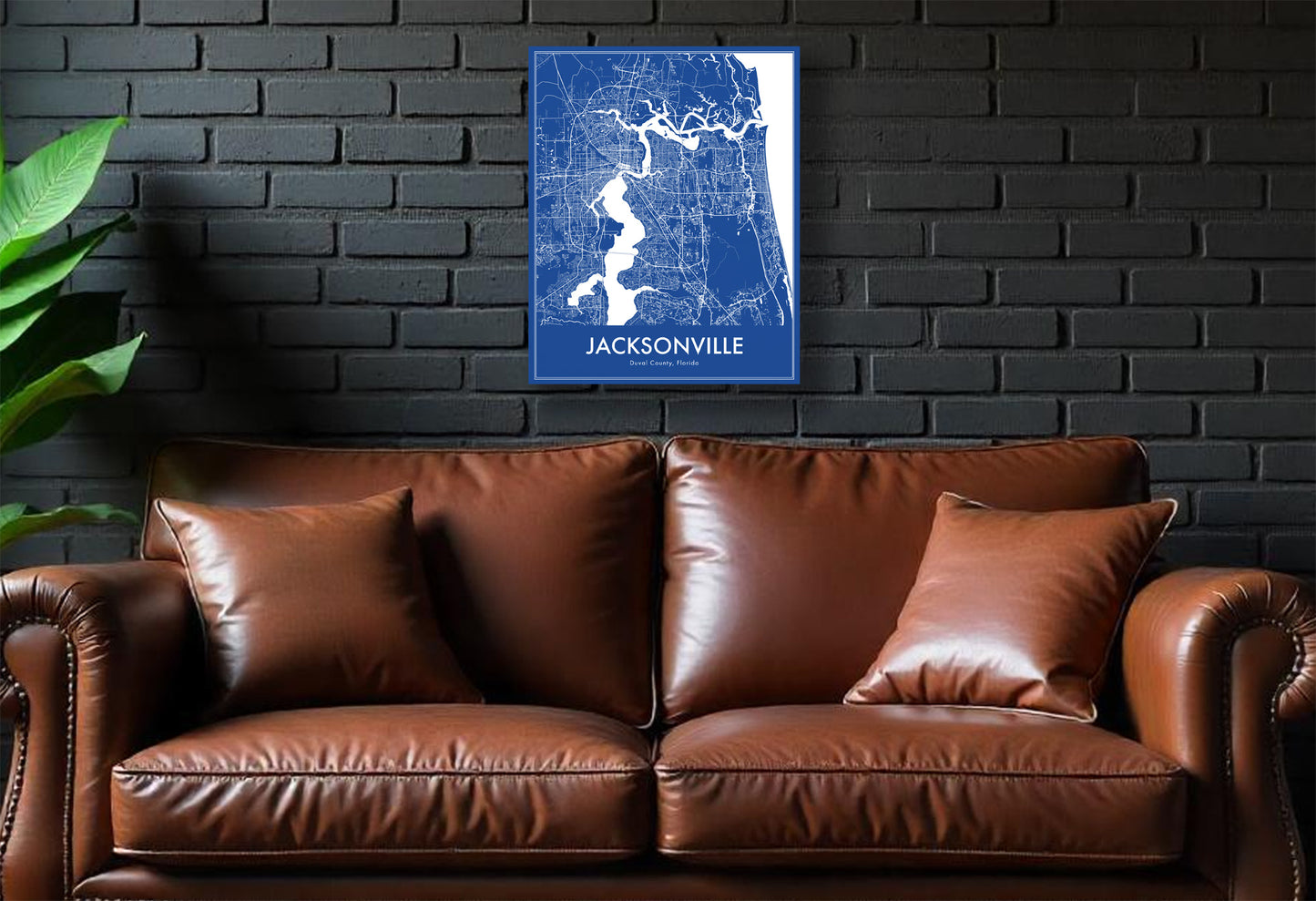 Modern Jacksonville, Florida stylized Canvas or Poster print.