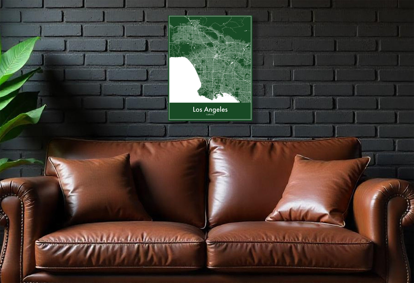 Modern Minimalist Los Angeles, California stylized Canvas or Poster print.