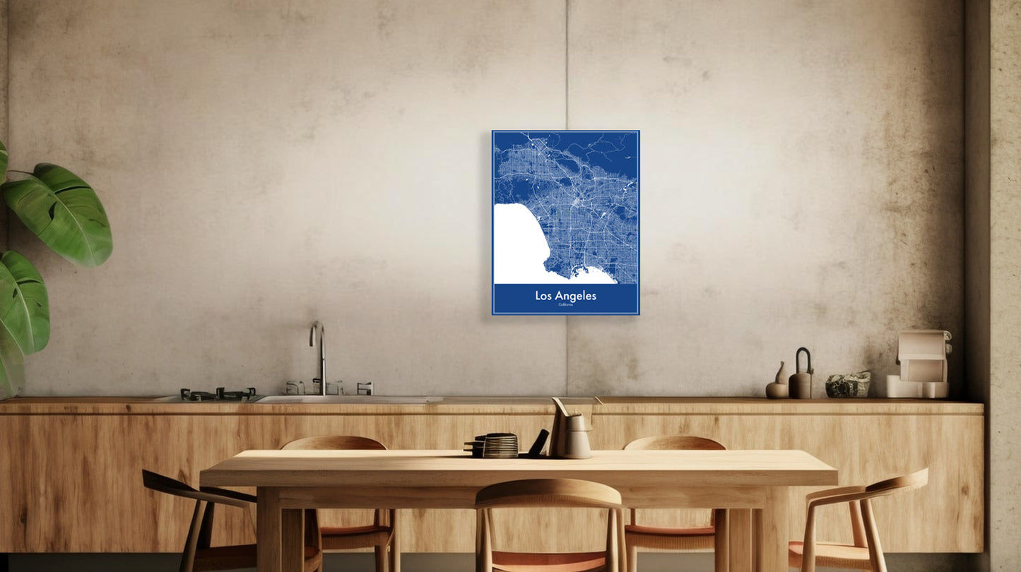 Modern Minimalist Los Angeles, California stylized Canvas or Poster print.