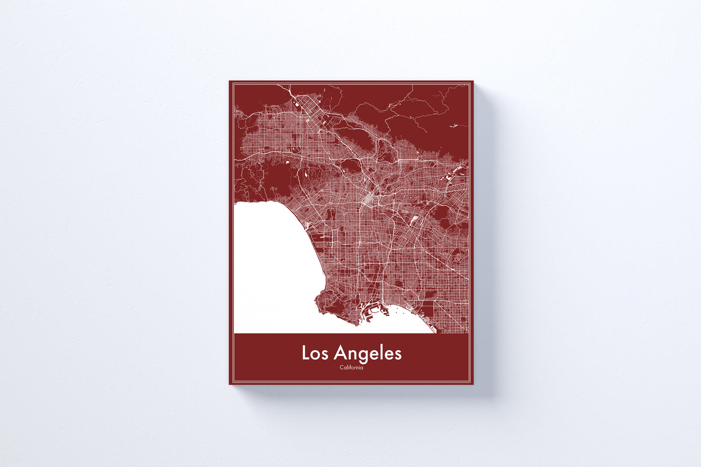 Modern Minimalist Los Angeles, California stylized Canvas or Poster print.
