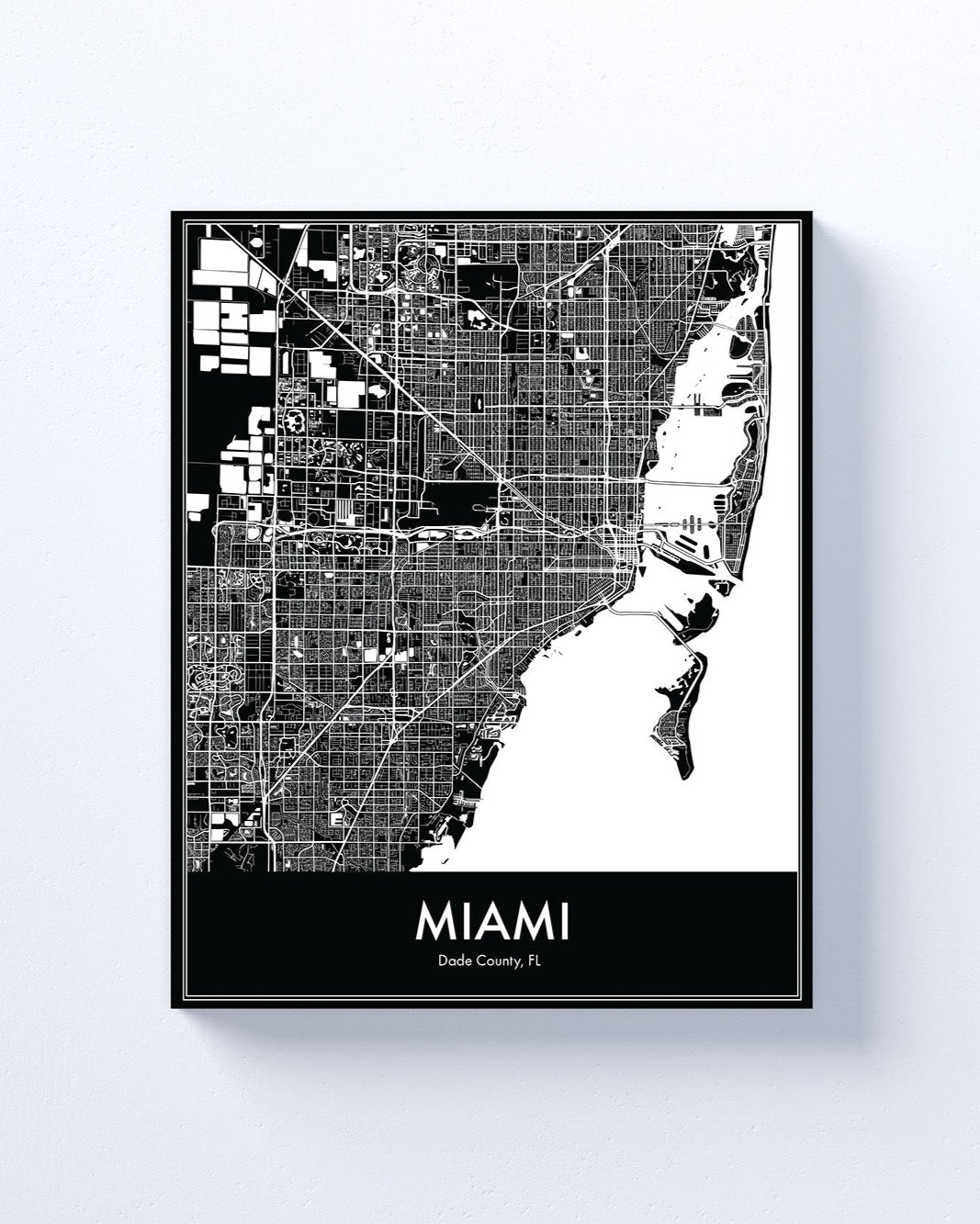 Modern Minimalist Miami, Florida stylized Canvas or Poster print.