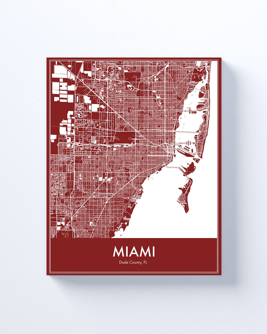 Modern Minimalist Miami, Florida stylized Canvas or Poster print.