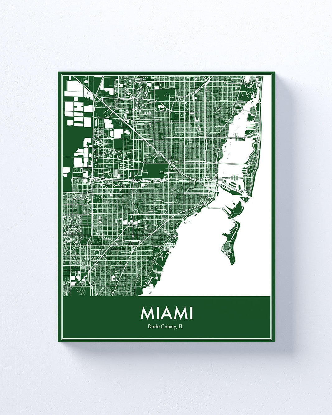 Modern Minimalist Miami, Florida stylized Canvas or Poster print.