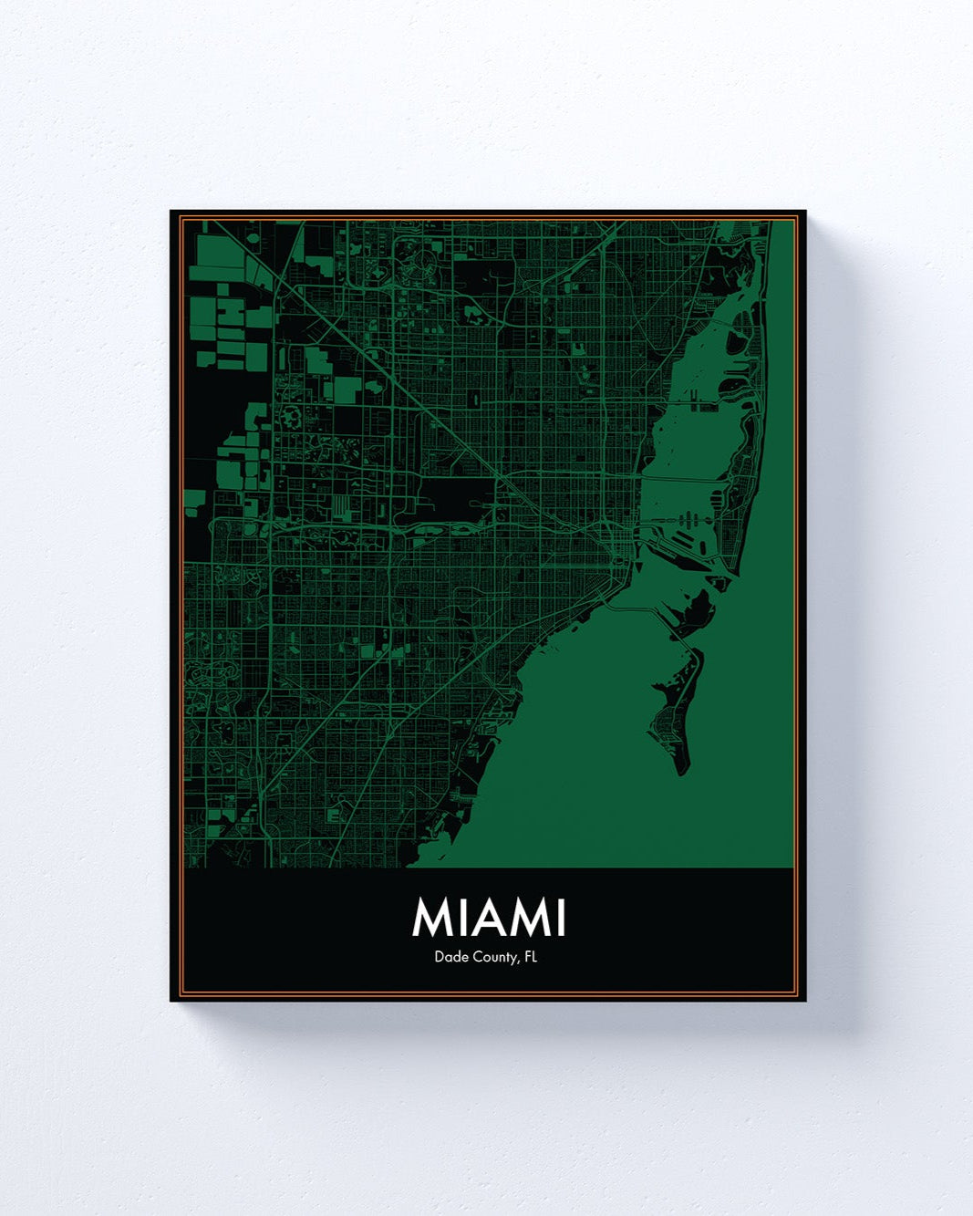 Modern Minimalist Miami, Florida stylized Canvas or Poster print.