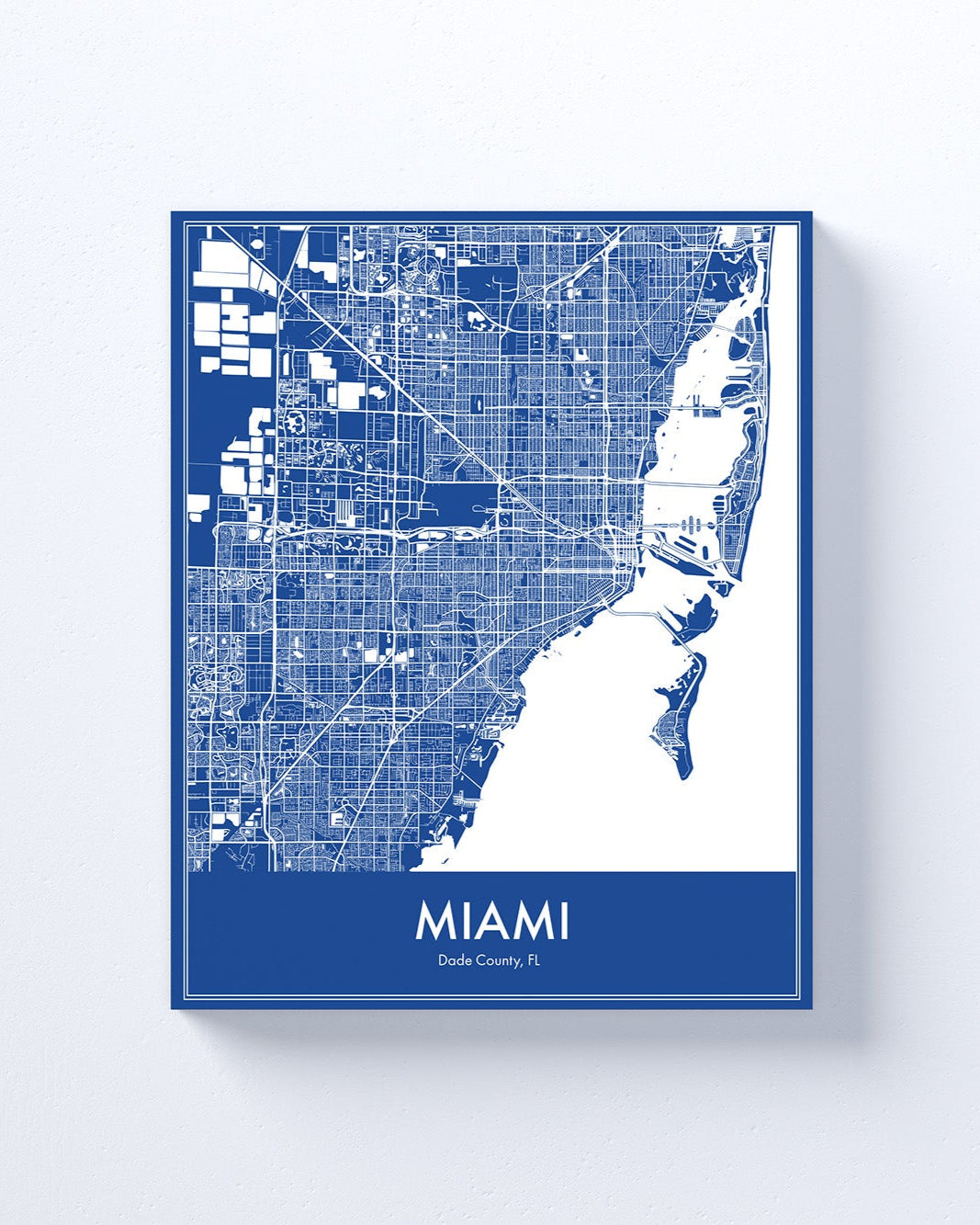 Modern Minimalist Miami, Florida stylized Canvas or Poster print.