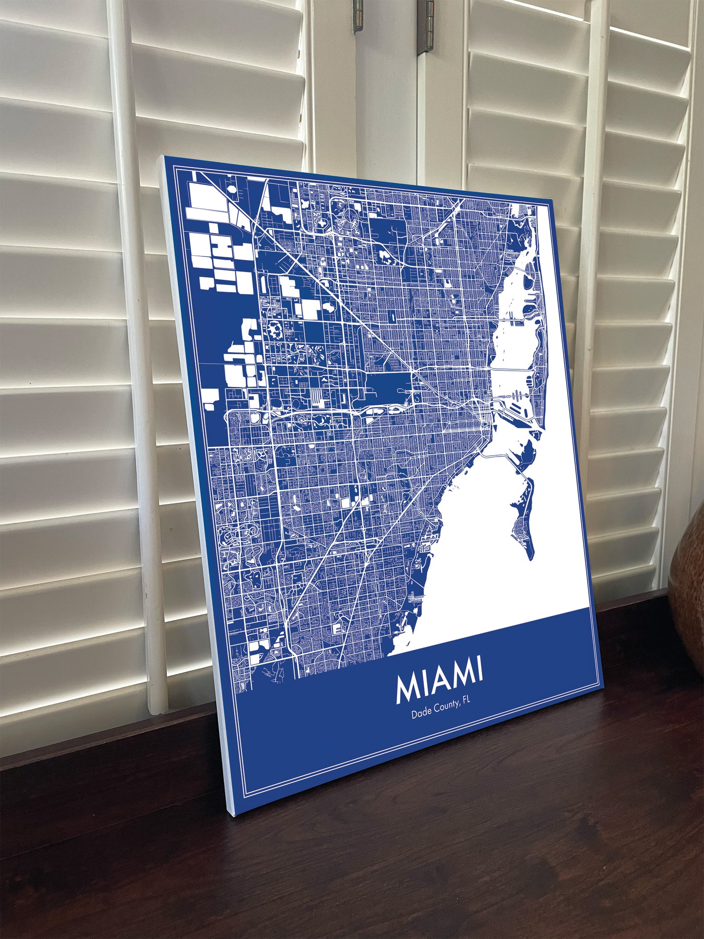 Modern Minimalist Miami, Florida stylized Canvas or Poster print.