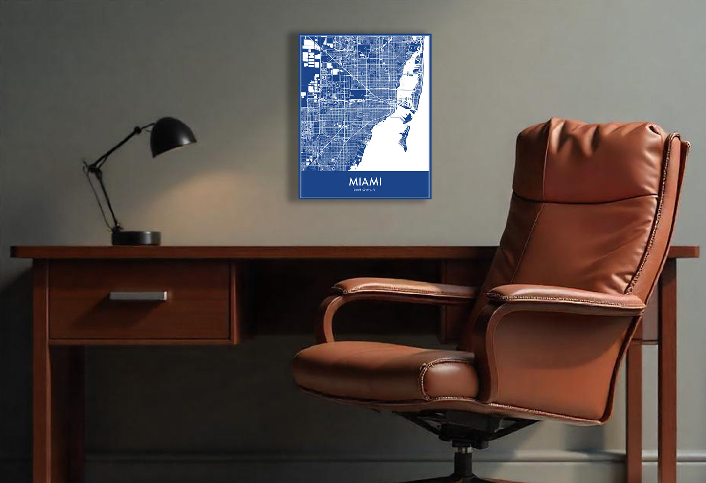 Modern Minimalist Miami, Florida stylized Canvas or Poster print.