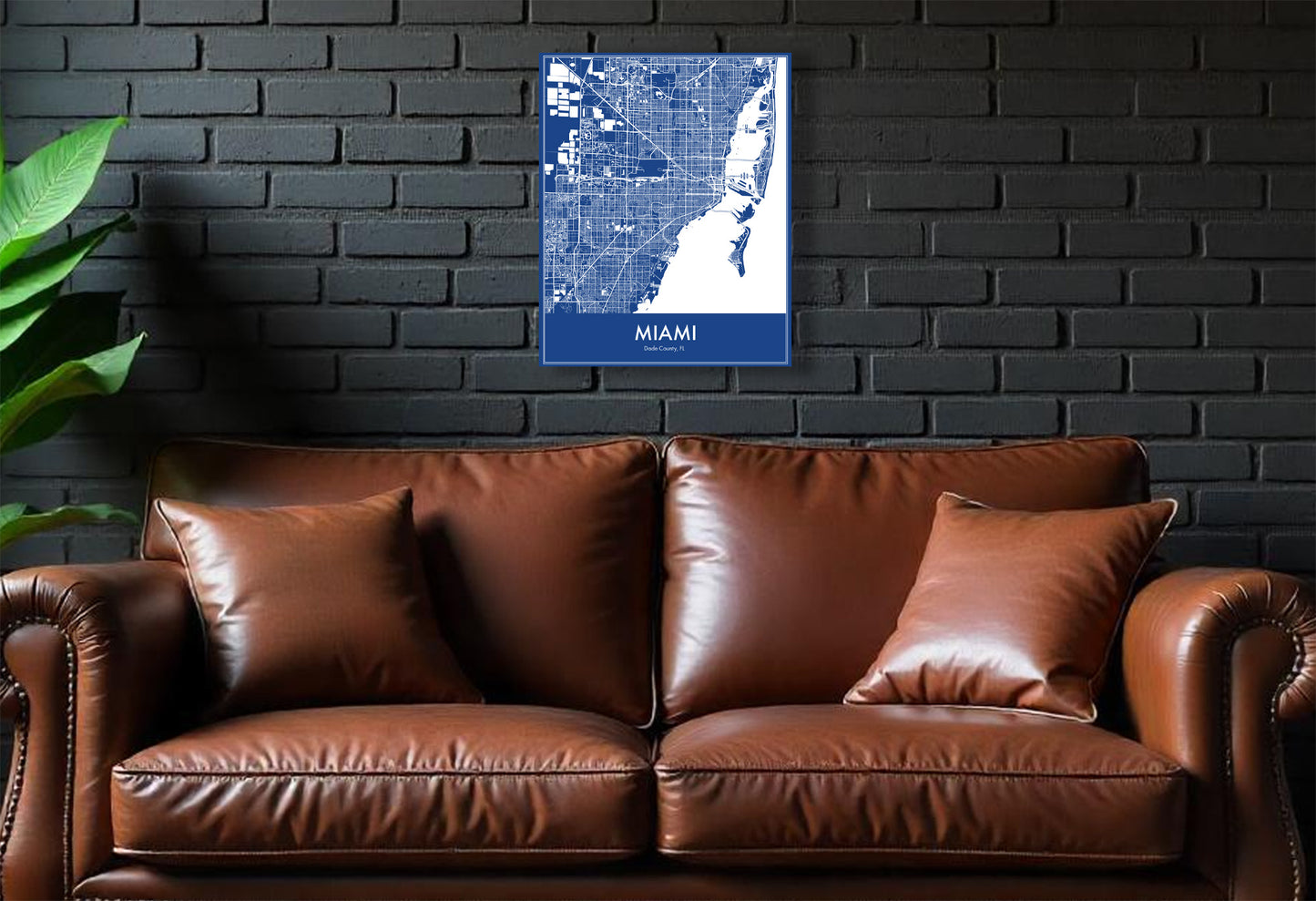 Modern Minimalist Miami, Florida stylized Canvas or Poster print.