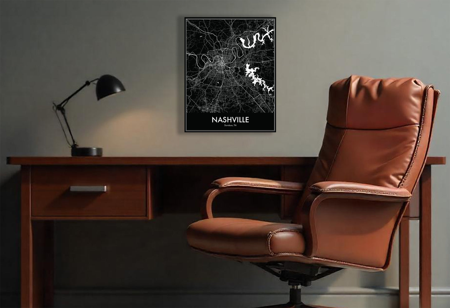 Modern Minimalist Nashville, TN stylized Canvas or Poster print.