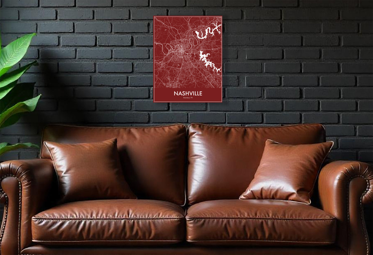 Modern Minimalist Nashville, TN stylized Canvas or Poster print.