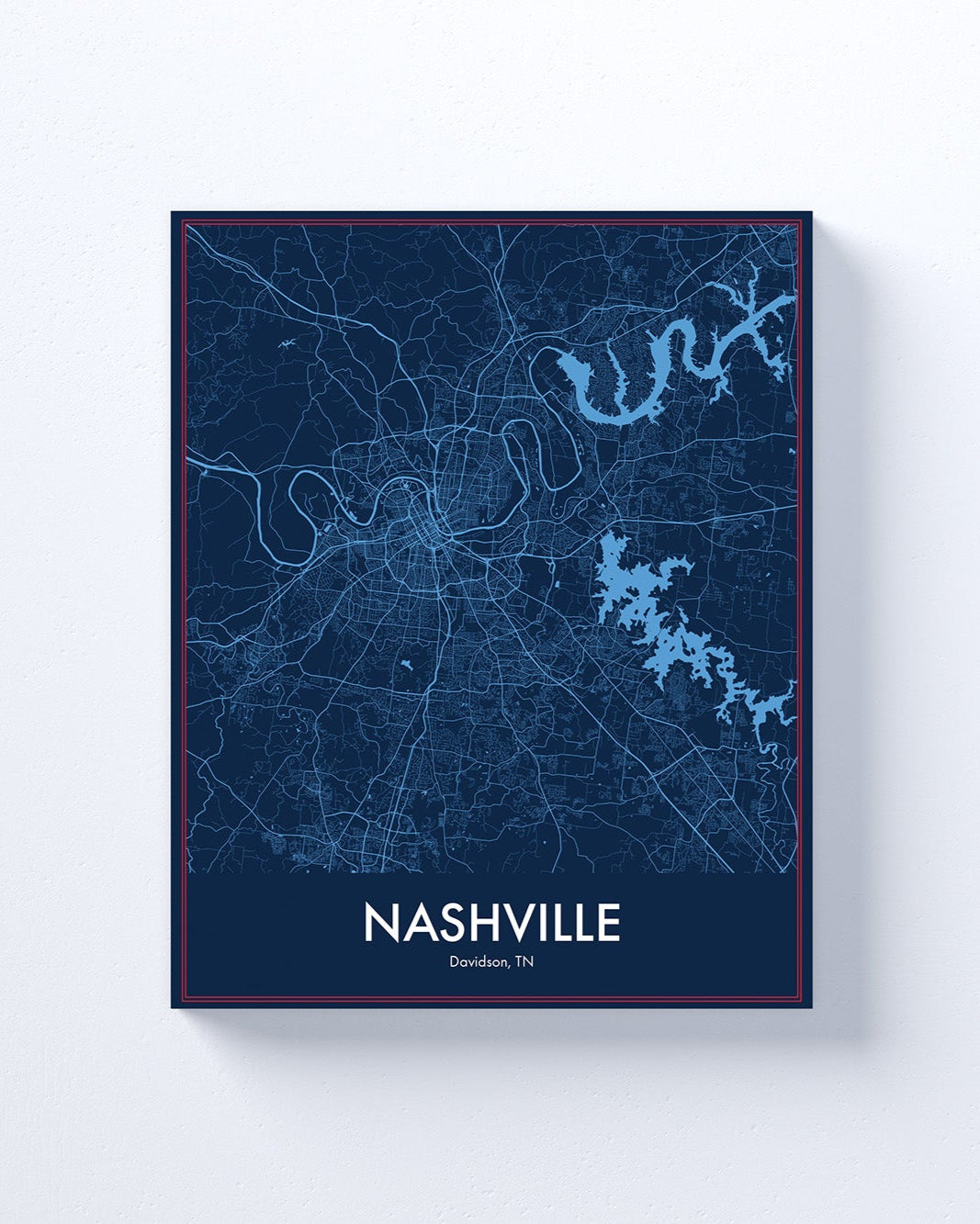 Modern Minimalist Nashville, TN stylized Canvas or Poster print.