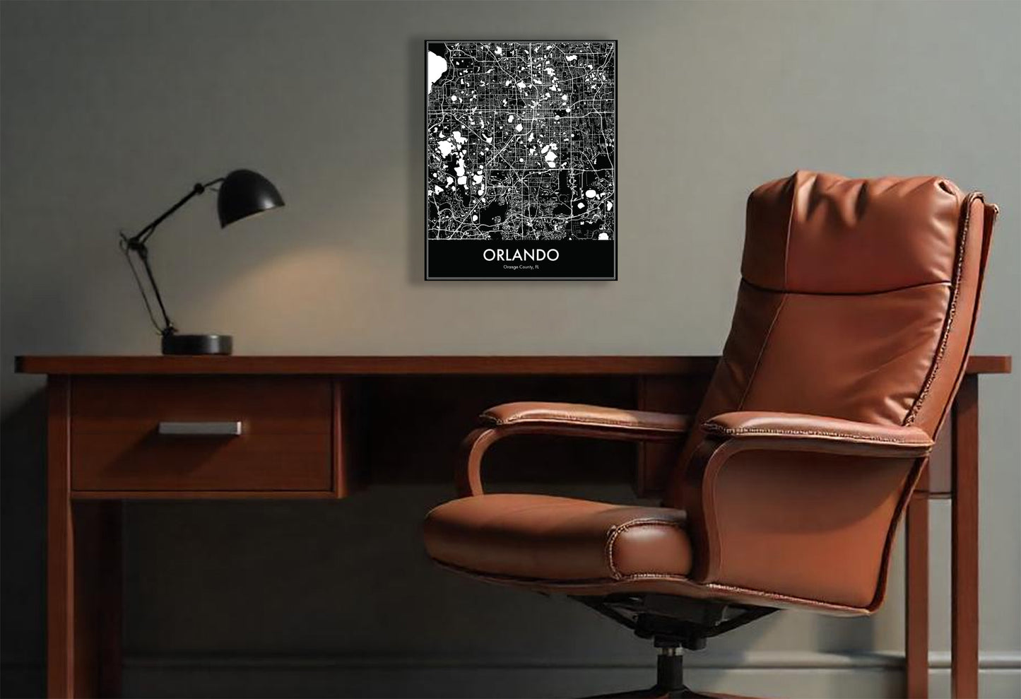 Modern Minimalist Orlando, Florida stylized Canvas or Poster print.