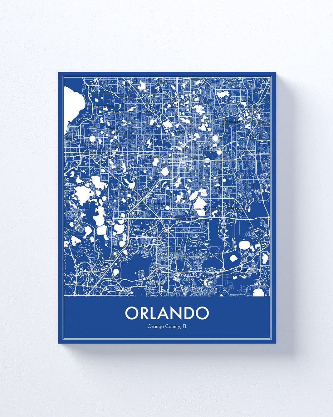 Map of Orlando on a blue background
