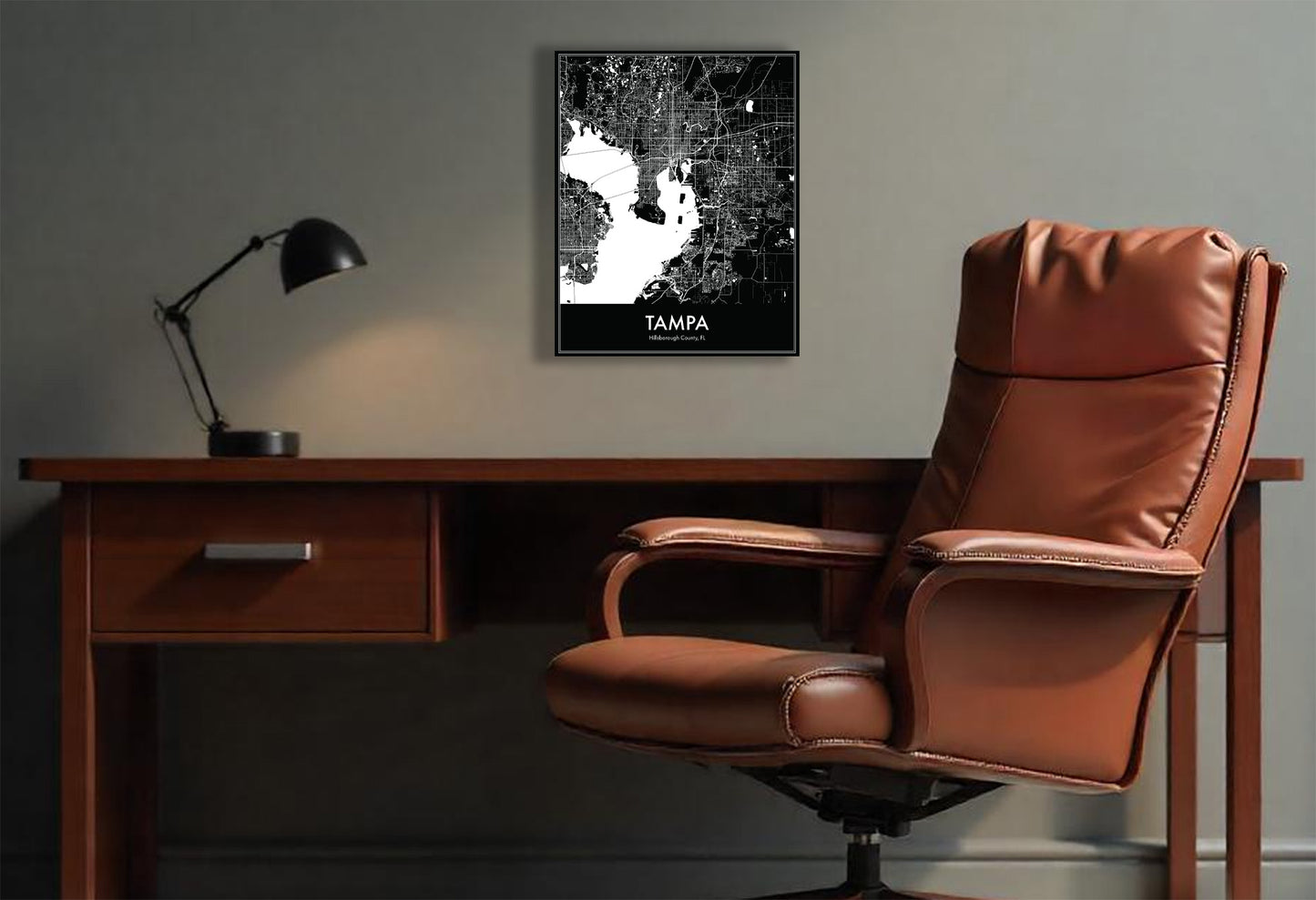 Modern Minimalist Tampa, Florida stylized Canvas or Poster print.