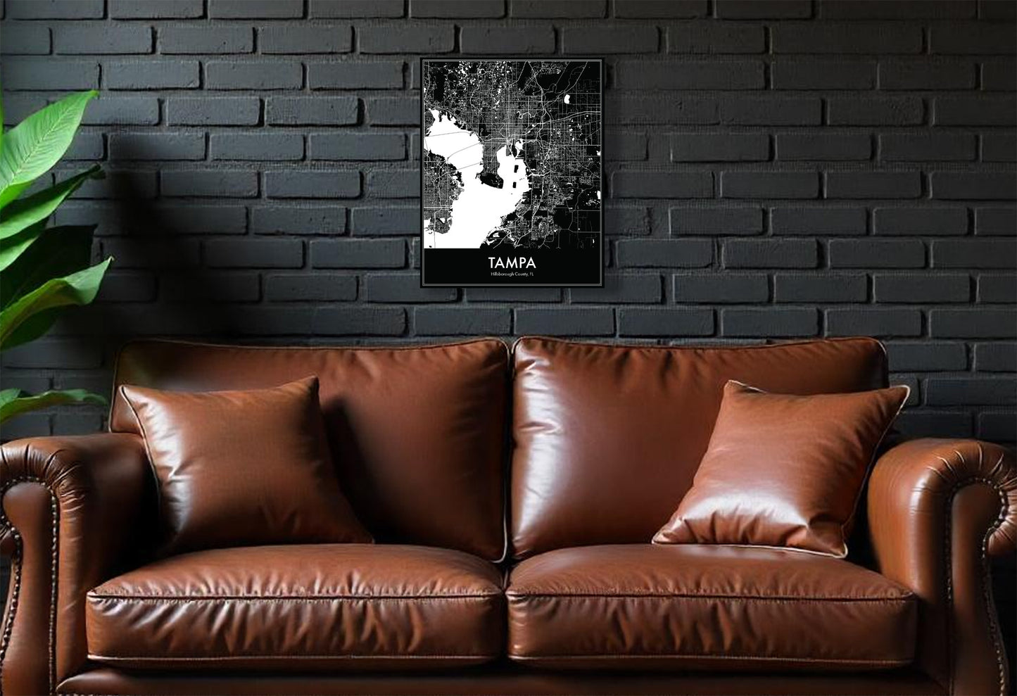 Modern Minimalist Tampa, Florida stylized Canvas or Poster print.