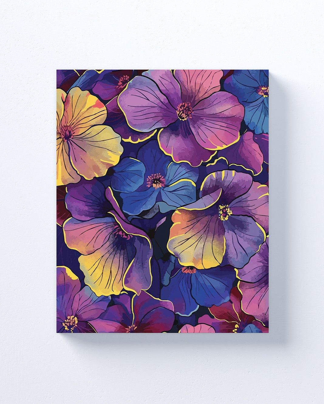 Neon Flowers wall art prints.