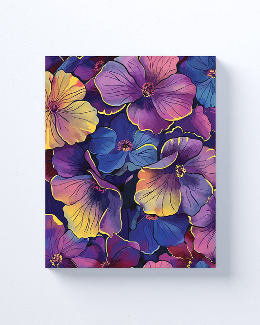 Neon Flowers wall art prints.