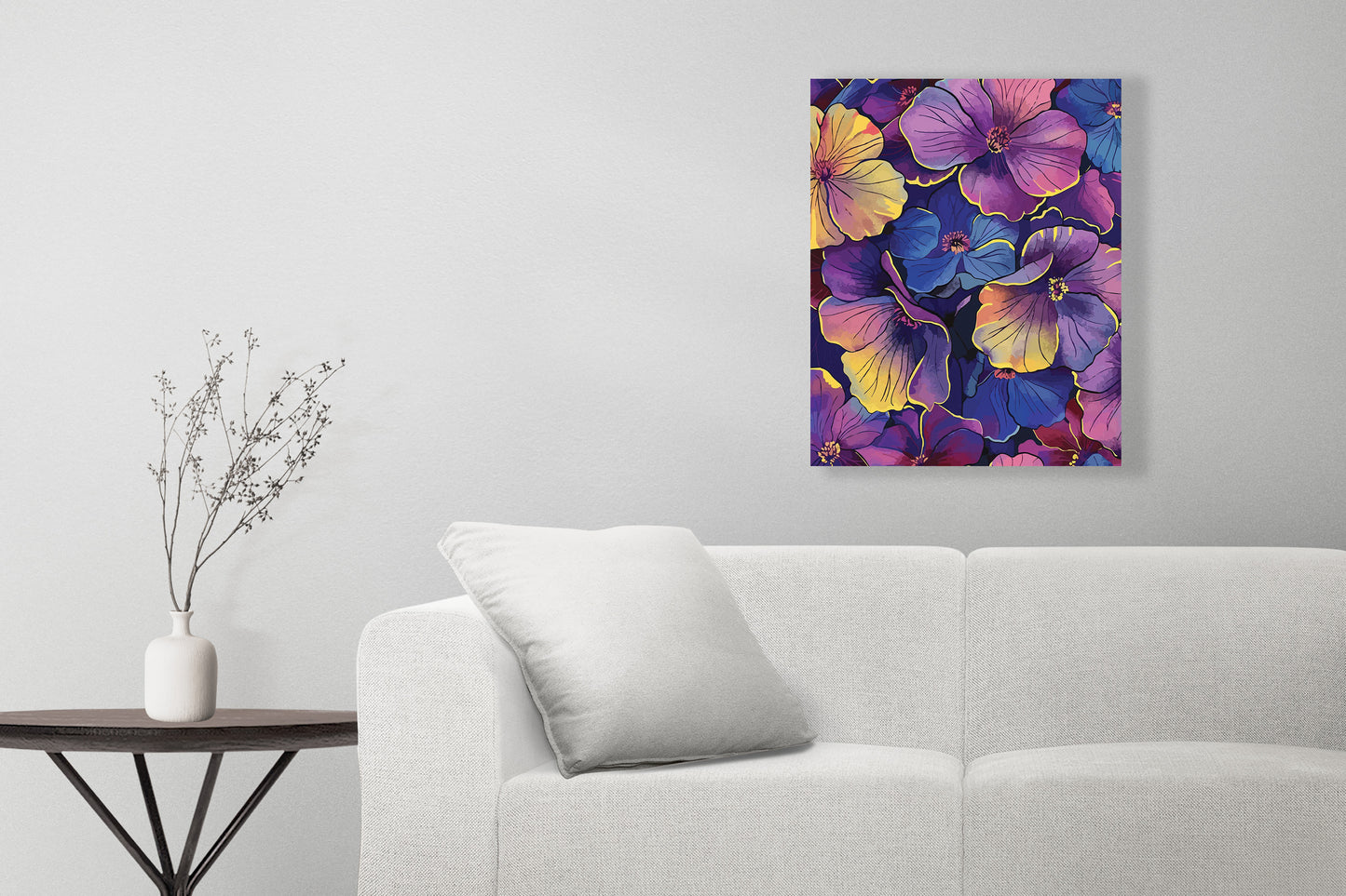 Neon Flowers wall art prints.