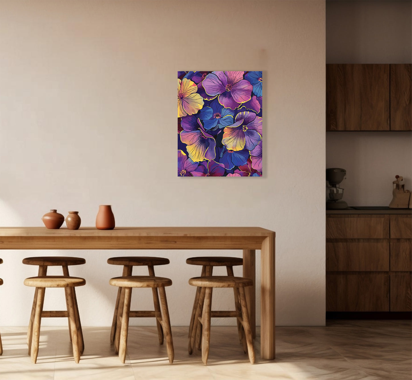 Neon Flowers wall art prints.