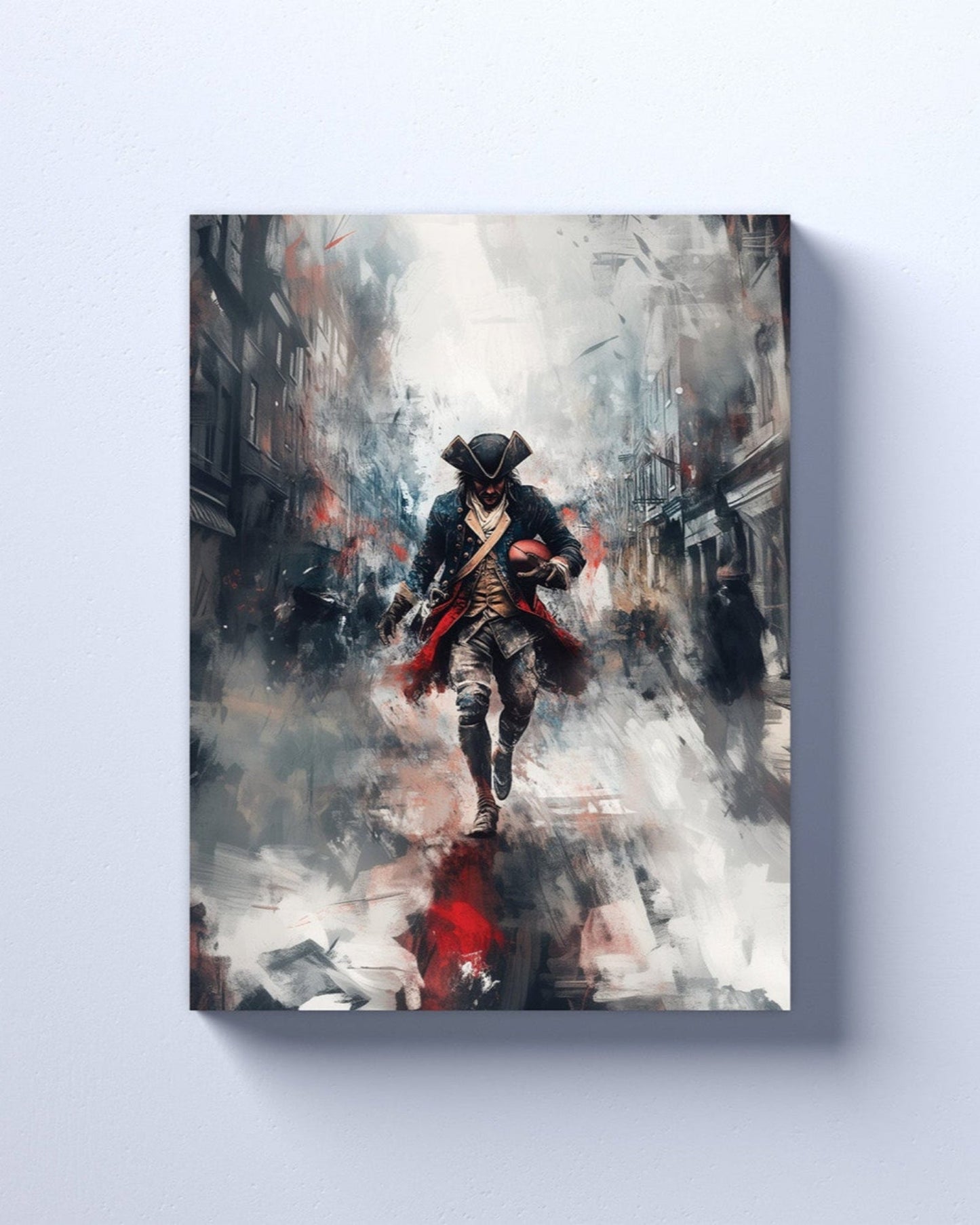 New England Patriots inspired Canvas or Poster print. Red and Blue abstract art. Patriots 1