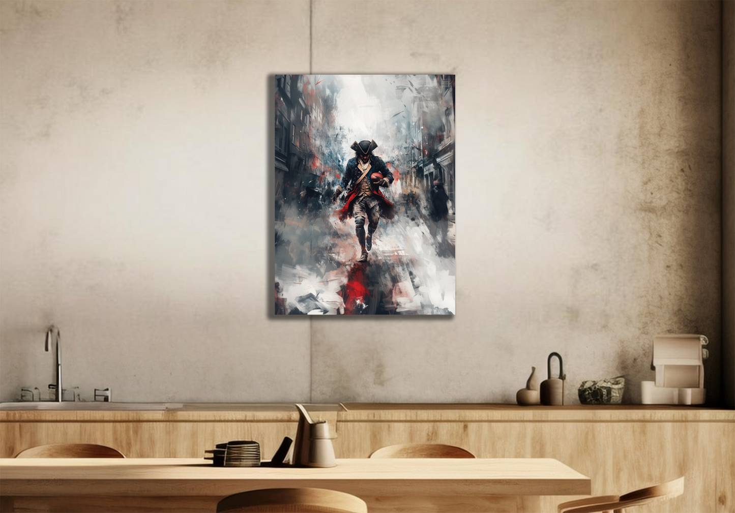 New England Patriots inspired Canvas or Poster print. Red and Blue abstract art. Patriots 1