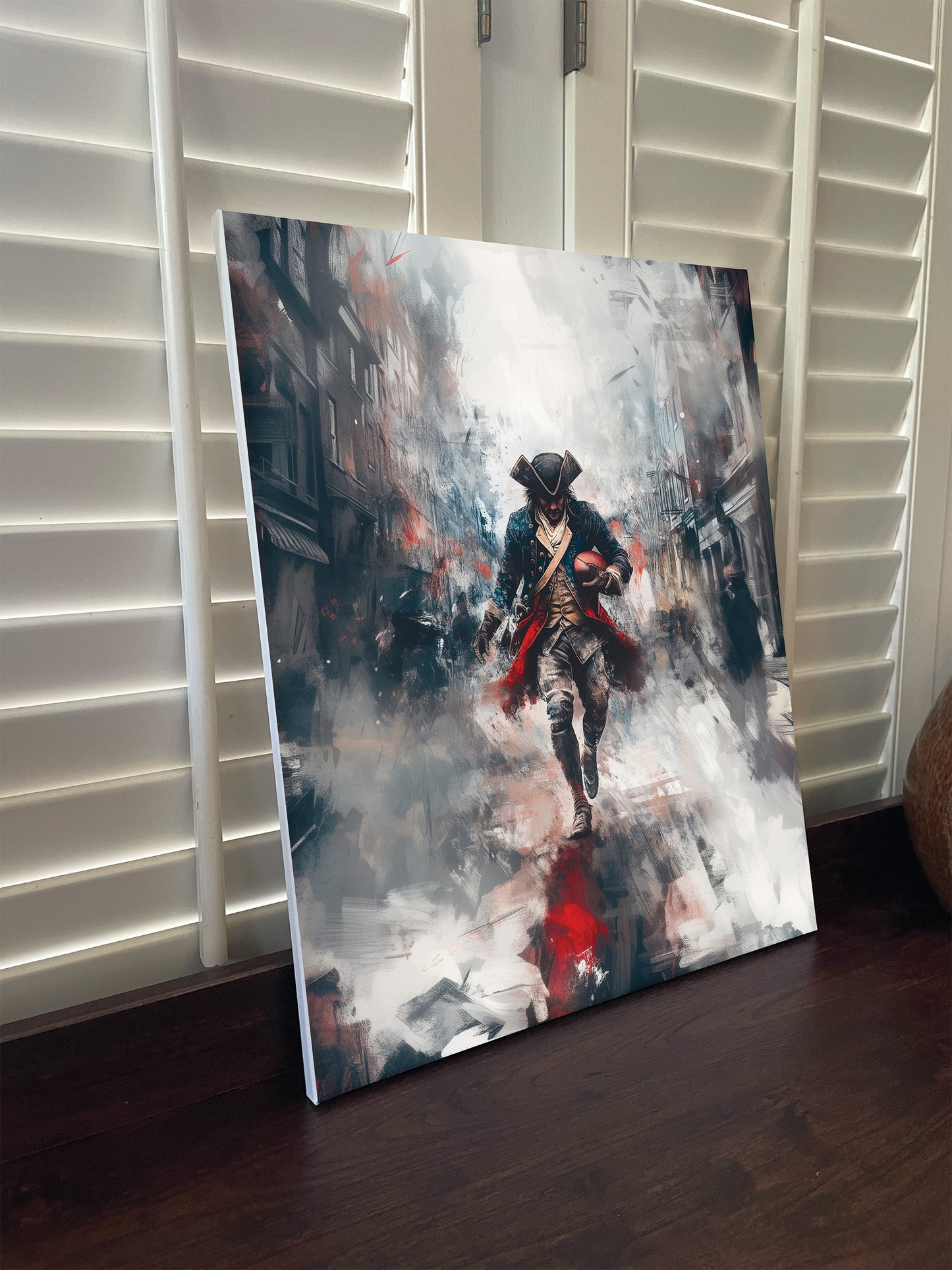 New England Patriots inspired Canvas or Poster print. Red and Blue abstract art. Patriots 1