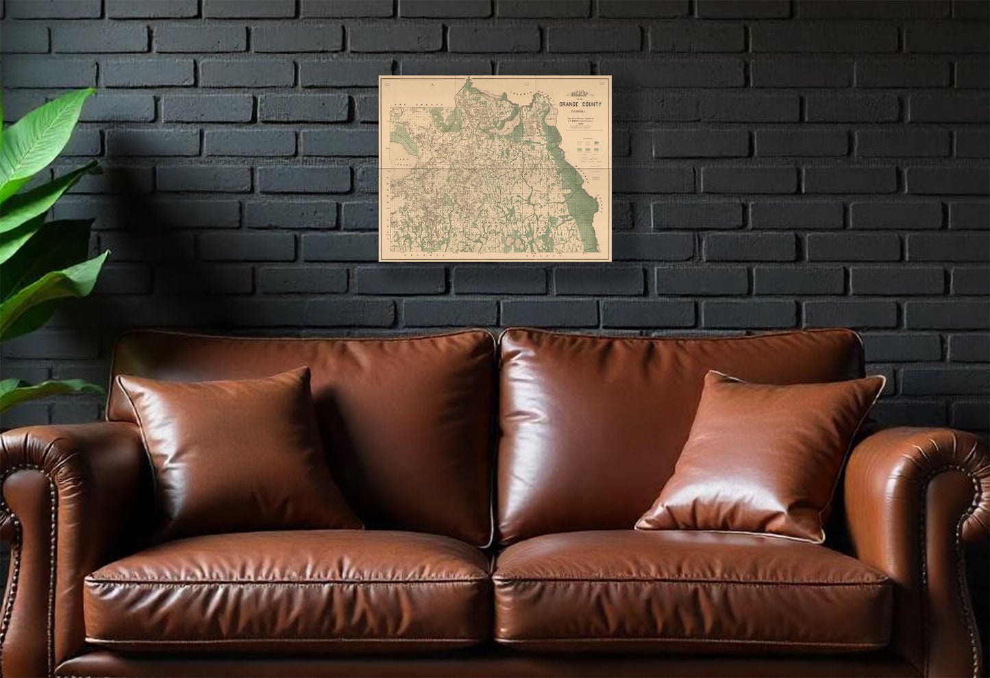 Map of Orange County, Florida in 1890 Canvas or Poster print.