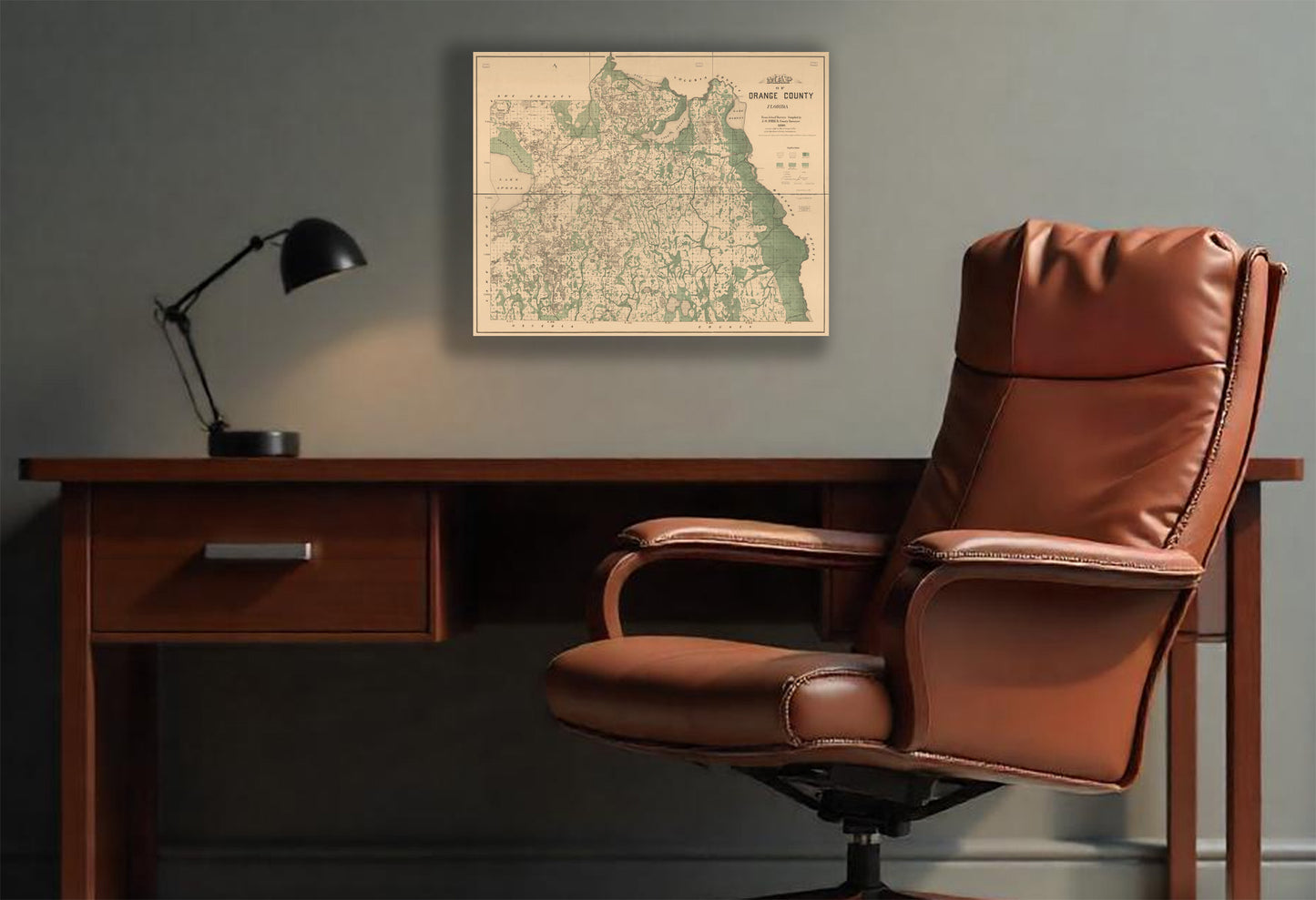 Map of Orange County, Florida in 1890 Canvas or Poster print.