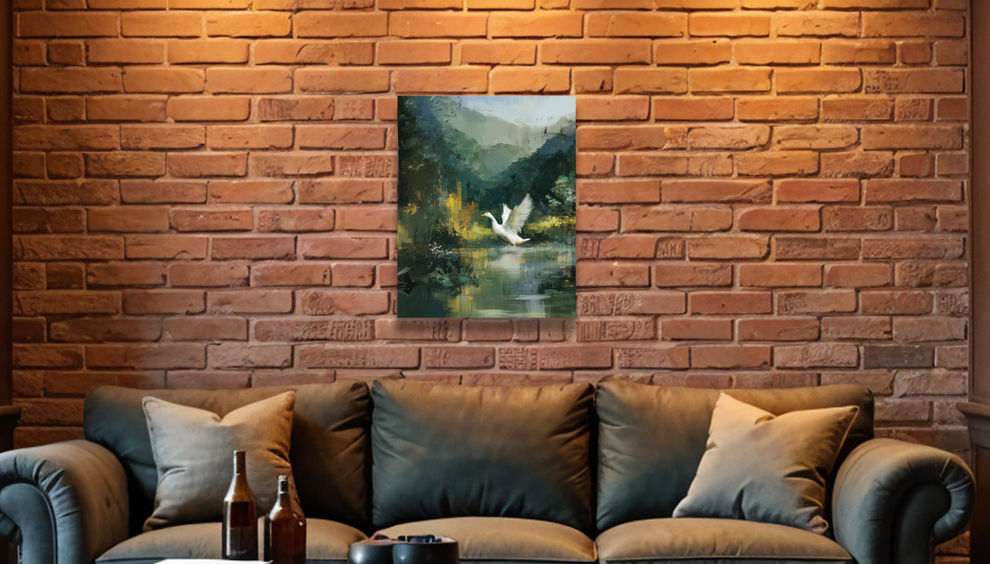 Oregon Ducks Inspired Canvas or Poster Wall Art. Green and Yellow.