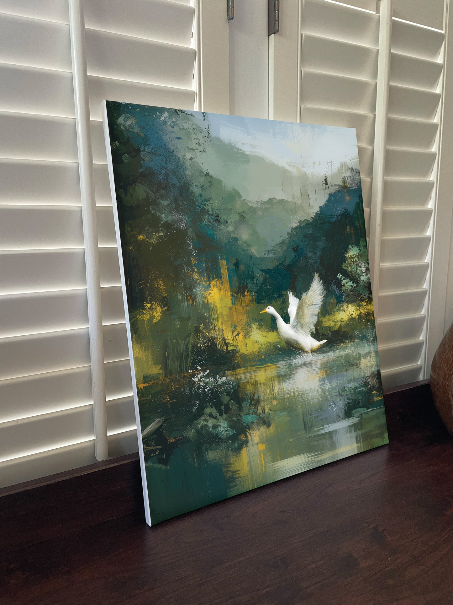 Oregon Ducks Inspired Canvas or Poster Wall Art. Green and Yellow.