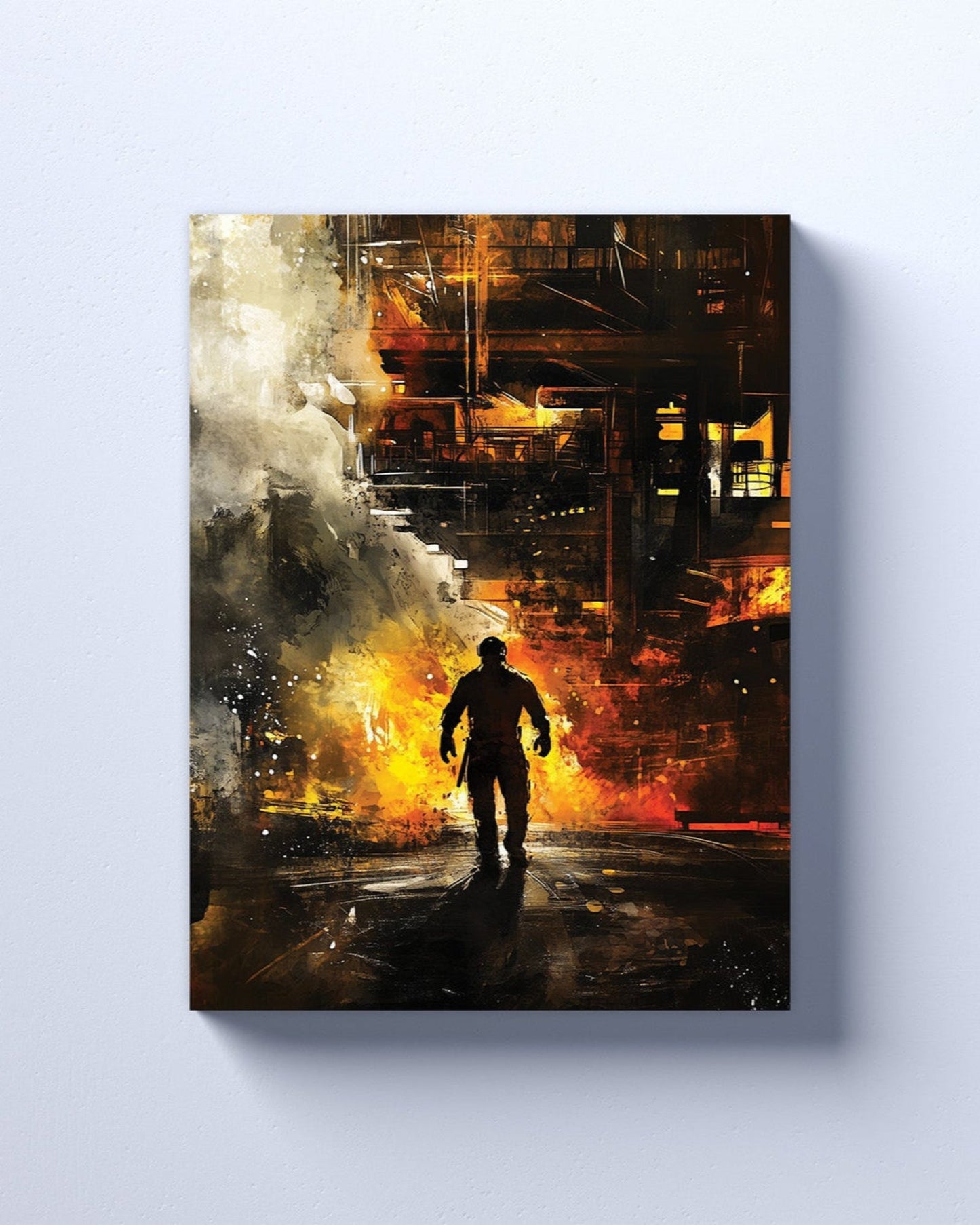 Pittsburgh Steelers inspired Canvas or Poster print. Black and Gold abstract art. Steelers 1