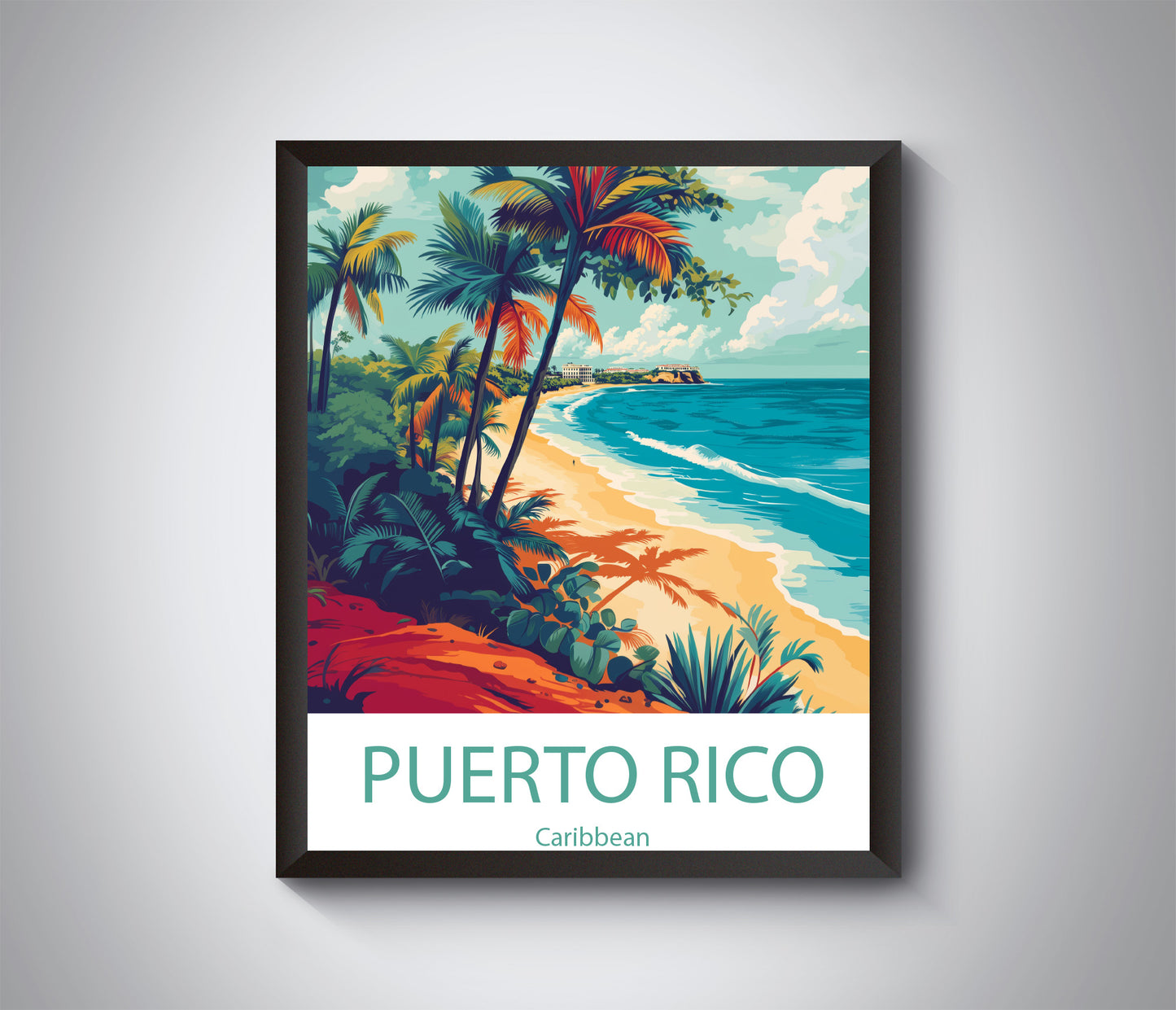 Puerto Rico Art Deco Travel Poster! Puerto Rico 1