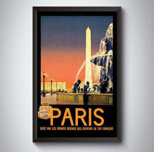 Paris, France Vintage Travel Poster from the 1920's and 1930's. Paris 2