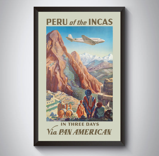 Vintage Peru Travel Poster from the 1920's and 1930's, Peru 1